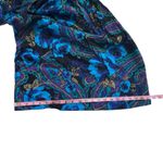 Vintage 90s Boho Free Spirit Abstract Pattern Print Cropped Wide Leg Pan… Blue Size 8 Photo 10