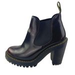 Dr. Martens Husrton Women's Black Red Leather Heeled Platform Chelsea Boots Sz 7 Photo 0