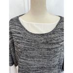 CHELSEA & THEODORE Womens Sweater Size L Grey Marl Layered Scoop Neck Black Size L Photo 2