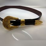 Vintage Chacon Black Alligator Belt Al Beres German Silver Buckle Size 36 Photo 7