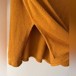 American Eagle Outfitters Women's Mustard Soft Waffle Knit Long Sleeve Photo 2