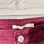 Levi's 535 Super Skinny Maroon Faux Leather Front Denim Pants Size 31 Photo 10