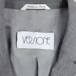 Versione Longline Trench Suit Jacket Womens 4 Gray Wool Lightweight Career Italy Photo 7