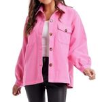 Mud Pie  Women's Whitman Felt Shacket in Pink, Size M​ Photo 0