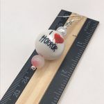 Handmade Spooky I Love Horror Beaded Statement Earrings Red Photo 3