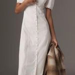 Reformation NWOT Alida Button Front cotton Midi summer white dress sz 12 Photo 0