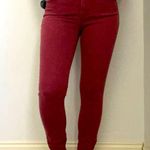 Madewell 9” High Riser Skinny Pants 25 Berry Red Preppy High Waist Stretch Jeans Photo 0