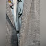Skies Are Blue Gray  Floral Lined Blazer Size M EUC Photo 5