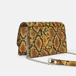 ZARA Yellow Black Snakeskin Crossbody Bag Purse Photo 4