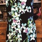 Connected Apparel Black Floral Sleeveless Knee Length Dress Womens Size 12 Photo 3
