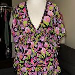 Victoria's Secret  Viscose  Blouse Poncho Floral Purple Pink Size L Photo 0