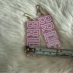Bride Acrylic Pink Glitter Sparkle Drop Earrings Photo 4
