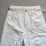 PacSun Womens White Ripped Straight Leg “90s Boyfriend” Jeans Sz 24 Raw Hem Photo 3