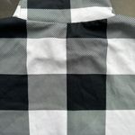 SheIn Buffalo Plaid Mock Neck Short Sleeve Crop Top in Black/White - Size Small Photo 14