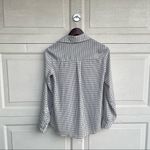 EXPRESS  Womens Shirt White Black Grid Print Portofino Slim Fit Long Sleeve Small Photo 2