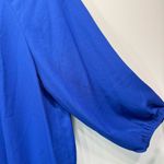 Chico's Chico’s Royal Blue Blouse with Silver & Brass Studs Around the Keyhole Neckline Photo 3