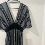 Windsor Elegant Black and White Striped Jumpsuit by  Size L Photo 5