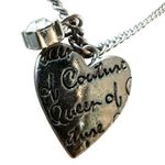 Queen Of Couture Silver Tone Heart rhinestone Necklace Photo 4