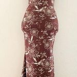 SheIn Brown & Cream Floral Sleeveless Bodycon Dress Photo 0