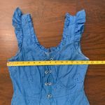 Lulus Morning Glory bright blue eyelet lace-up jumpsuit size S Photo 10