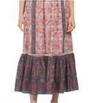 Haute Hippie NEW Tiered Maxi Dress Red Blue Floral Size 10 Prairie Boho Cowgirl Photo 7