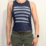 Abercrombie & Fitch Open Back "Anonymous" Graphic Crop Tank - Navy - XS Photo 0