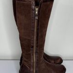 Clarks Women's Nikki Park Tall Brown Suede Zip-Up Knee High Winter Boot Size 8 Photo 3