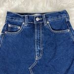 ZARA  Dark Wash Frayed Hem A-Line Denim Skirt Photo 1