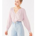 Urban Outfitters NWT UO Wild Horses Tassel Blouse In Lilac Photo 0