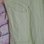 OH MY GAUZE! PALE GREEN YELLOW RAW FRAYED EDGE OPEN FRONT CARDIGAN COTTON 2 Size L Photo 5