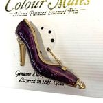 Colour Mates Layered 18kt Gold Hand Painted Purple Shoe Enamel Brooch Photo 1