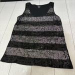 MICHAEL Michael Kors Black Knit Sequined Tank Top Size Large Photo 0