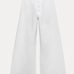 ZARA  Wide-Leg High-Rise White Jeans Photo 0