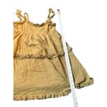 Urban Outfitters   Mustard Gold Tiered Babydoll Top‎ Tie Back Shirred Ruffle Sz 8 Photo 2