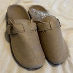 Tan Suede Clogs Size 6.5 Photo 0