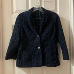 Lands' End Land’s End Navy Blue Eyelet 3/4 Sleeve Blazer 6 Photo 0