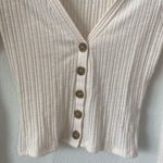 Forever 21  Cream Ribbed Cropped Cardigan Sweater Size S  Photo 1