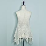 Mossimo Cream Bohemian Crochet Vest with Bottom Trim Fringe size XS Photo 3