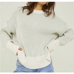 Altar'd State  Alison Matte Chenille Pullover Sweater Blue White Stripe Size XL Photo 0