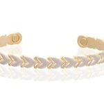 Pretty Heart Link Two Tone Magnetic Bracelet Arthritis Pain Therapy Cuff Bangle Photo 0