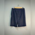 Loft Navy  Cotton Eyelet Skirt Size 10 EUC Photo 3
