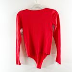 Free People Intimately  Long Sleeve Seamless Crewneck Bodysuit Red Medium Large Photo 5