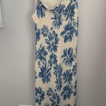 Reformation Large Chandelier Floral Midi Dress Celestia Blue Floral Ivory Photo 1