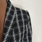 Lush Clothing LUSH Tweed White Black Silver Plaid Wool Blend One Button Blazer Size M Photo 5