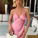 ZARA  Maxi dress Pink Satin ruffle bodycon party wedding summer evening Photo 6