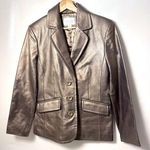 Worthington Jacket Genuine Lambskin Leather Metallic Bronze Career Office S Photo 0