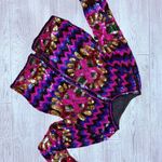 Vintage 1980’s bright Sequin Shimmer Long sleeve Jacket Blazer Cardigan sweater Pink Size M Photo 7