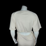 4th and Reckless Womens Small Cream Textured Midi Dress Cutout Short Sleeve Photo 8