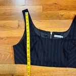 Avec Les Filles Womens XL Pin Stripe Suit Sleeveless Zip Crop Top Corporatecore Photo 4