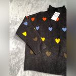 THML  heart knit Pattern Black Sweater small NWT Photo 1